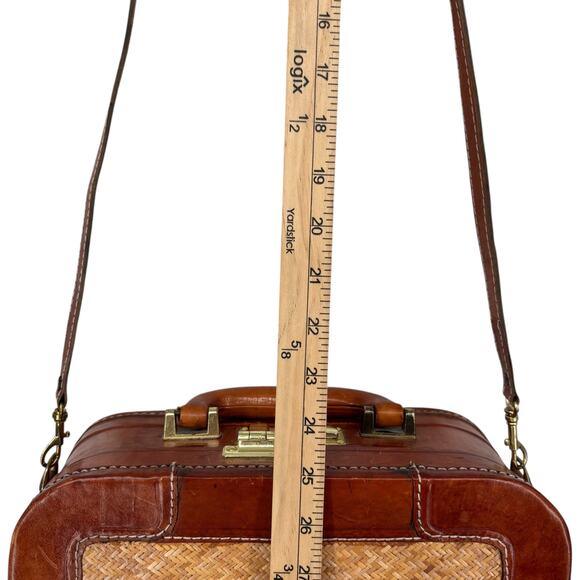 Bosboom Orient Express Vintage Wicker Leather Hard Case Travel Bag Crossbody - Picture 13 of 16